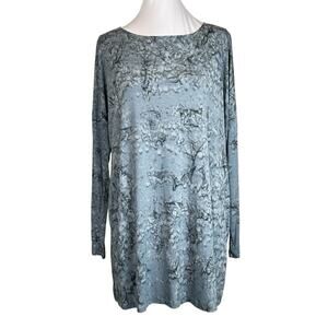 Hands to Hearts Top Womens Size S M Blue Gray Yoga Everyday Abstract Athleisure